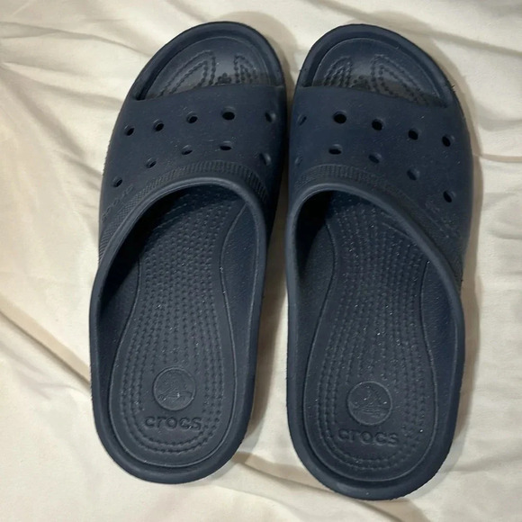 Crocs Slide Slip-on Sandals Navy men’s 7/women’s 9 - Picture 3 of 9